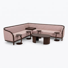 Heritage L-Shape Modular Sectional with Integrated Tables