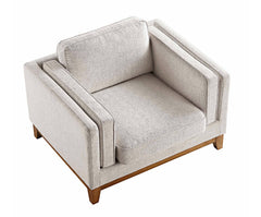 Dipley Oatmeal Fabric Sofa, 1-Seater