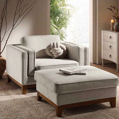 Dipley Oatmeal Fabric Sofa, 1-Seater