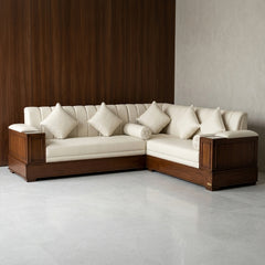 Regal Walnut L-Shape Sofa