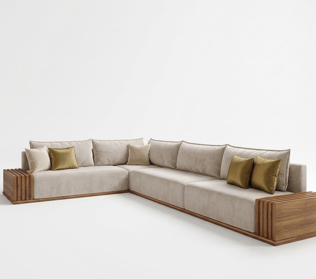 The Qasr Fluted L-Shape sofa