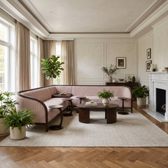 Heritage L-Shape Modular Sectional with Integrated Tables
