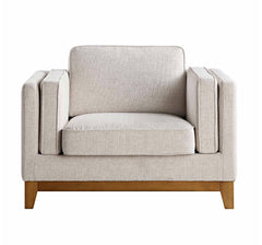 Dipley Oatmeal Fabric Sofa, 1-Seater