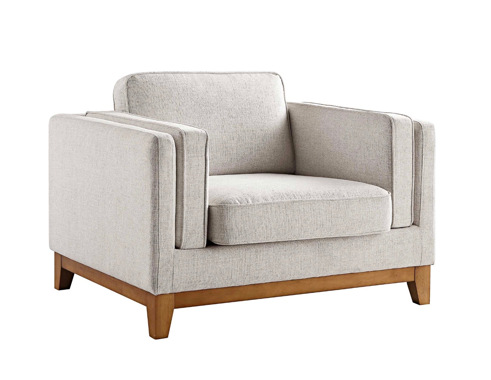 Dipley Oatmeal Fabric Sofa, 1-Seater