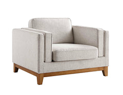 Dipley Oatmeal Fabric Sofa, 1-Seater