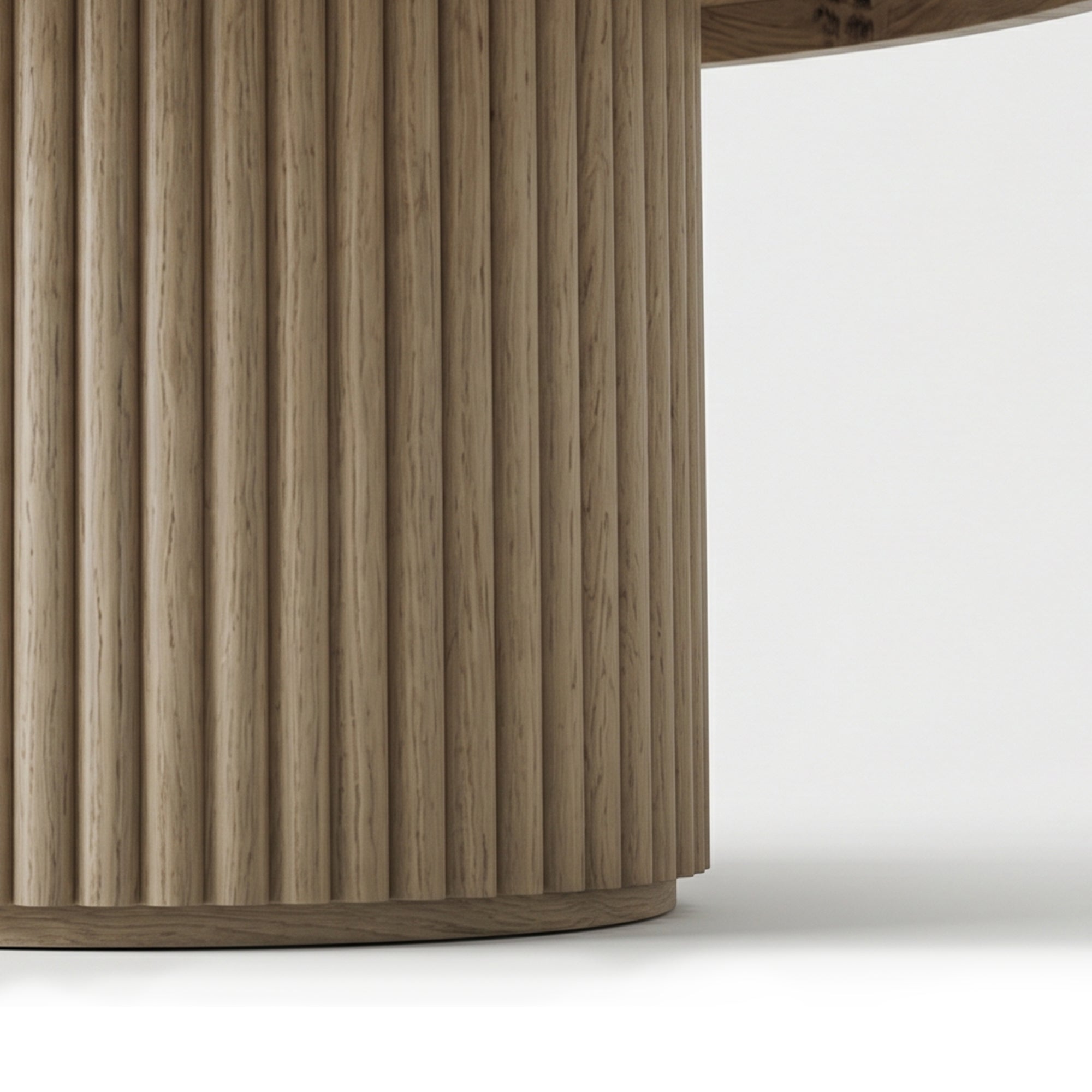 Maru Round Oak Pedestal Coffee Table, Silver Oak